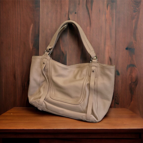 KOOBA JONNIE LEATHER SHOPPER in GARDENIA -TAN - Picture 2 of 7